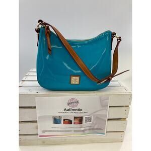 DOONEY & BOURKE BLUE/ TEAL MEDIUM PATTON LEATHER HOBO BAG